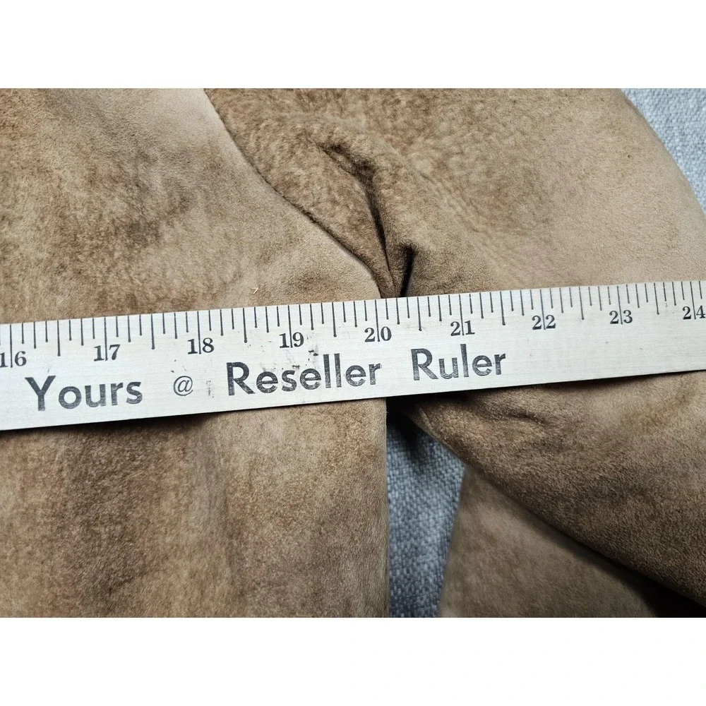 VINTAGE Robert Lewis Jacket Mens 38 Brown Suede Faux Fur Bomber Shearling